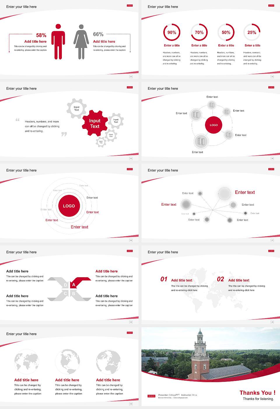 Denison University Course/Courseware Creation PPT Template16:9 ratio PPT effect preview image4
