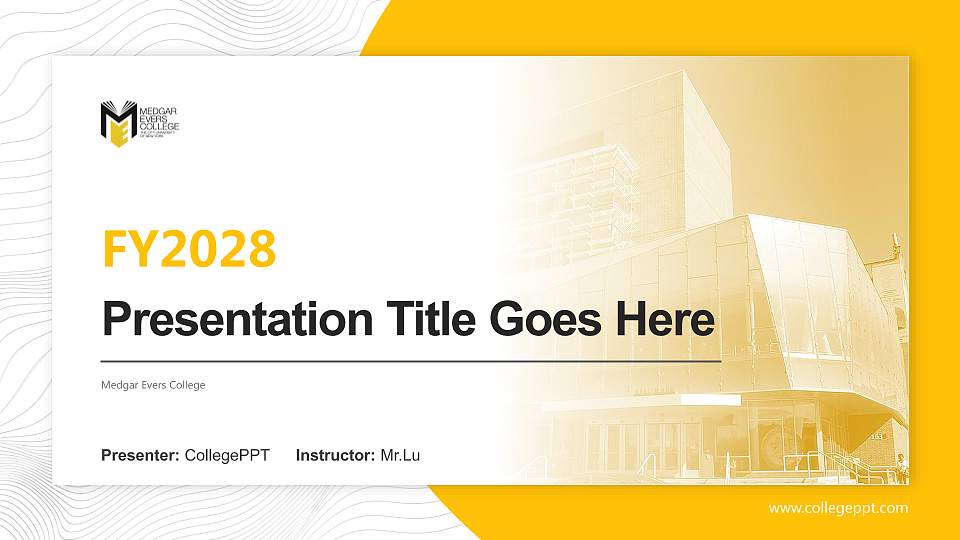 Medgar Evers College Academic Presentation/Research Findings Report PPT Template16:9 ratio PPT effect preview image