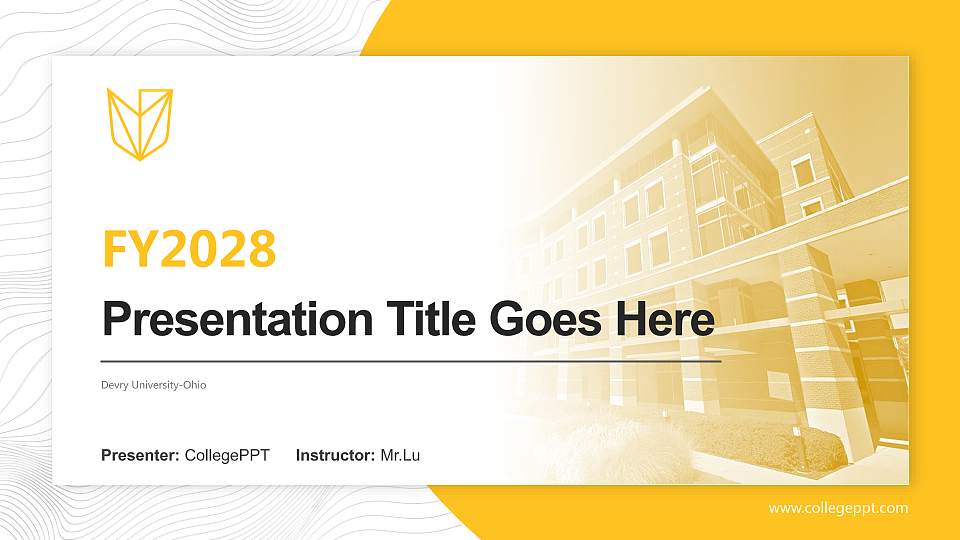 Devry University-Ohio Academic Presentation/Research Findings Report PPT Template16:9 ratio PPT effect preview image