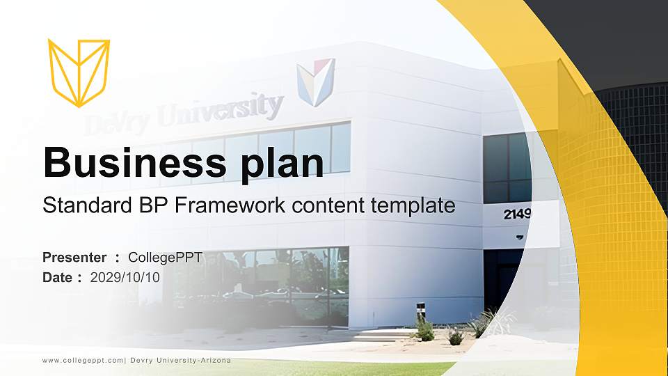 Devry University-Arizona Competition/Entrepreneurship Contest PPT Template16:9 ratio PPT effect preview image1