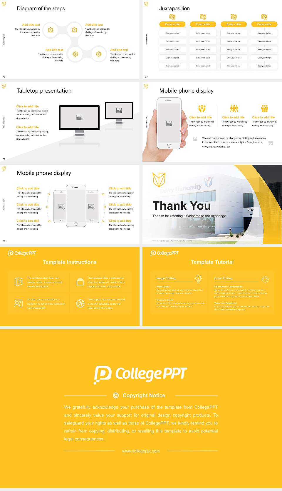 Devry University-Arizona Competition/Entrepreneurship Contest PPT Template16:9 ratio PPT effect preview image9