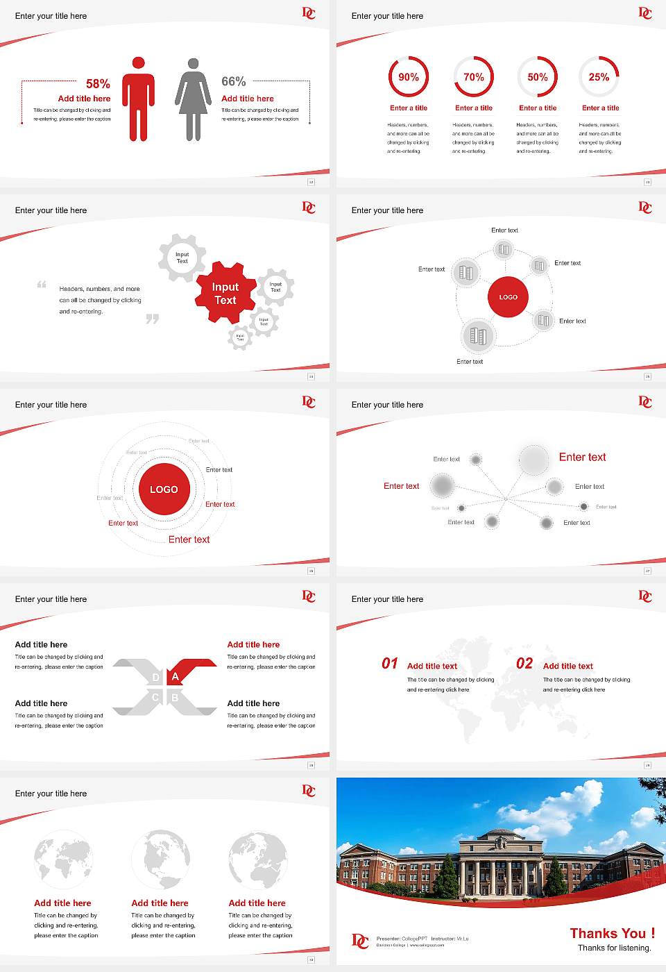 Davidson College Course/Courseware Creation PPT Template16:9 ratio PPT effect preview image4