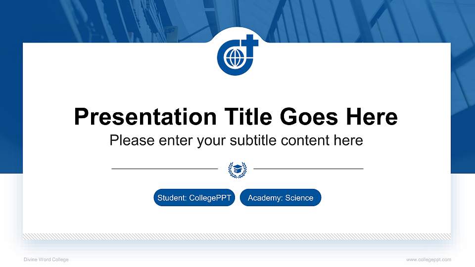 Divine Word College National Scholarship Defense PPT Template16:9 ratio PPT effect preview image