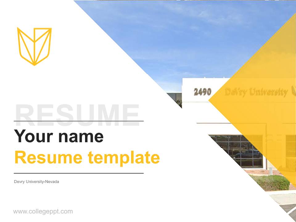 Devry University-Nevada Resume PPT Template4:3 ratio PPT effect preview image5