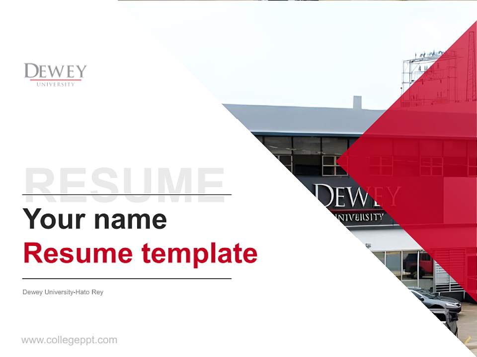 Dewey University-Hato Rey Resume PPT Template4:3 ratio PPT effect preview image5
