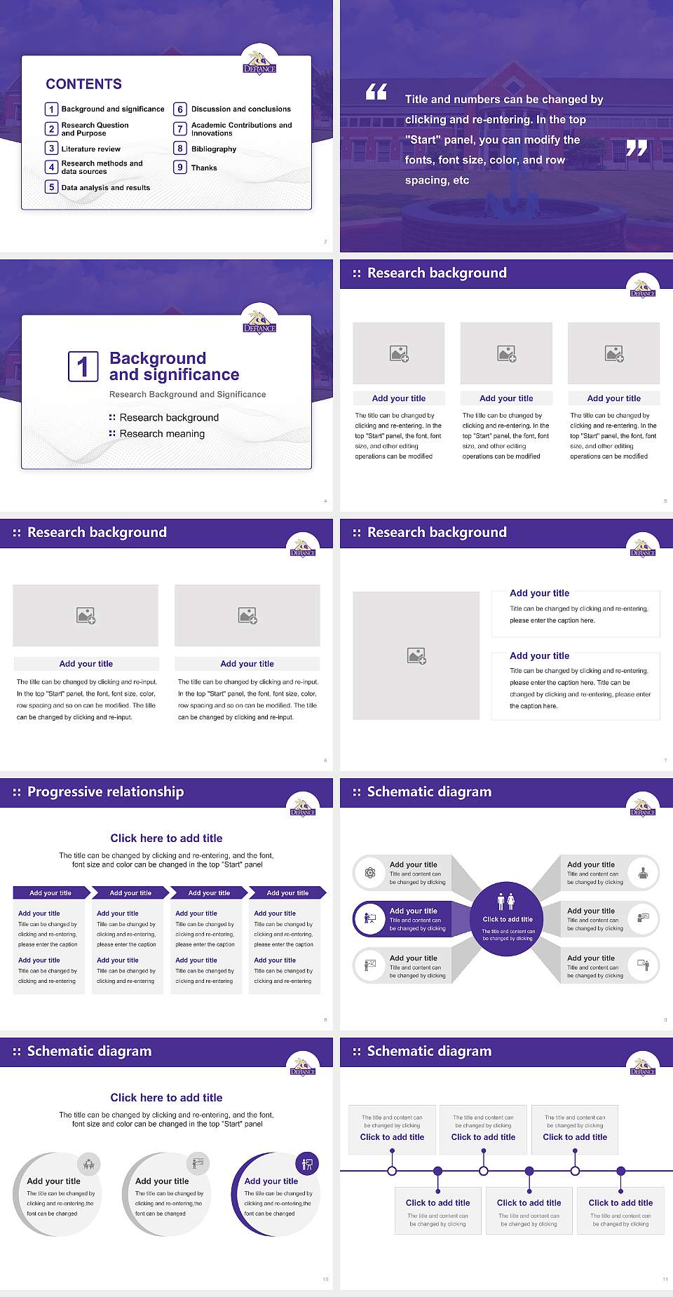 Defiance College Graduation Thesis Defense PPT Template4:3 ratio PPT effect preview image2