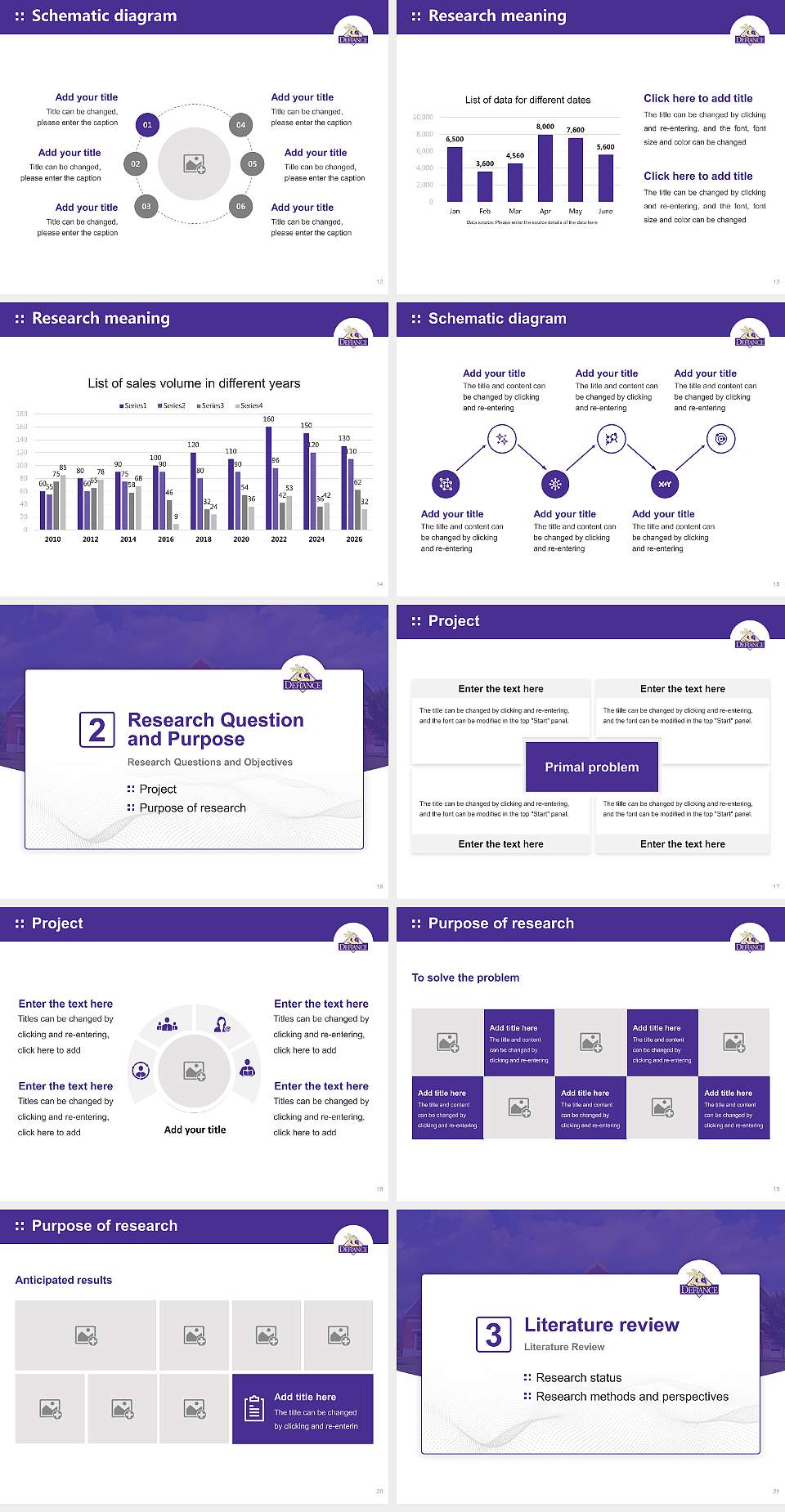 Defiance College Graduation Thesis Defense PPT Template4:3 ratio PPT effect preview image3