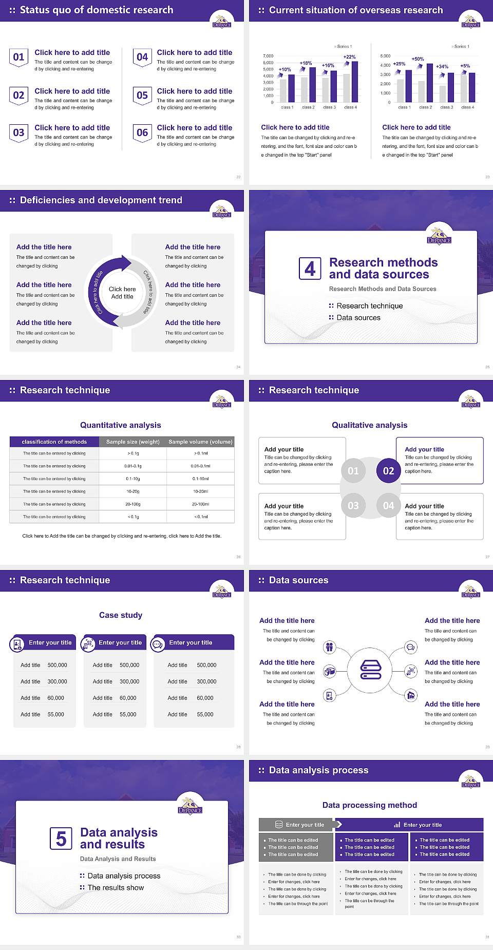 Defiance College Graduation Thesis Defense PPT Template4:3 ratio PPT effect preview image4
