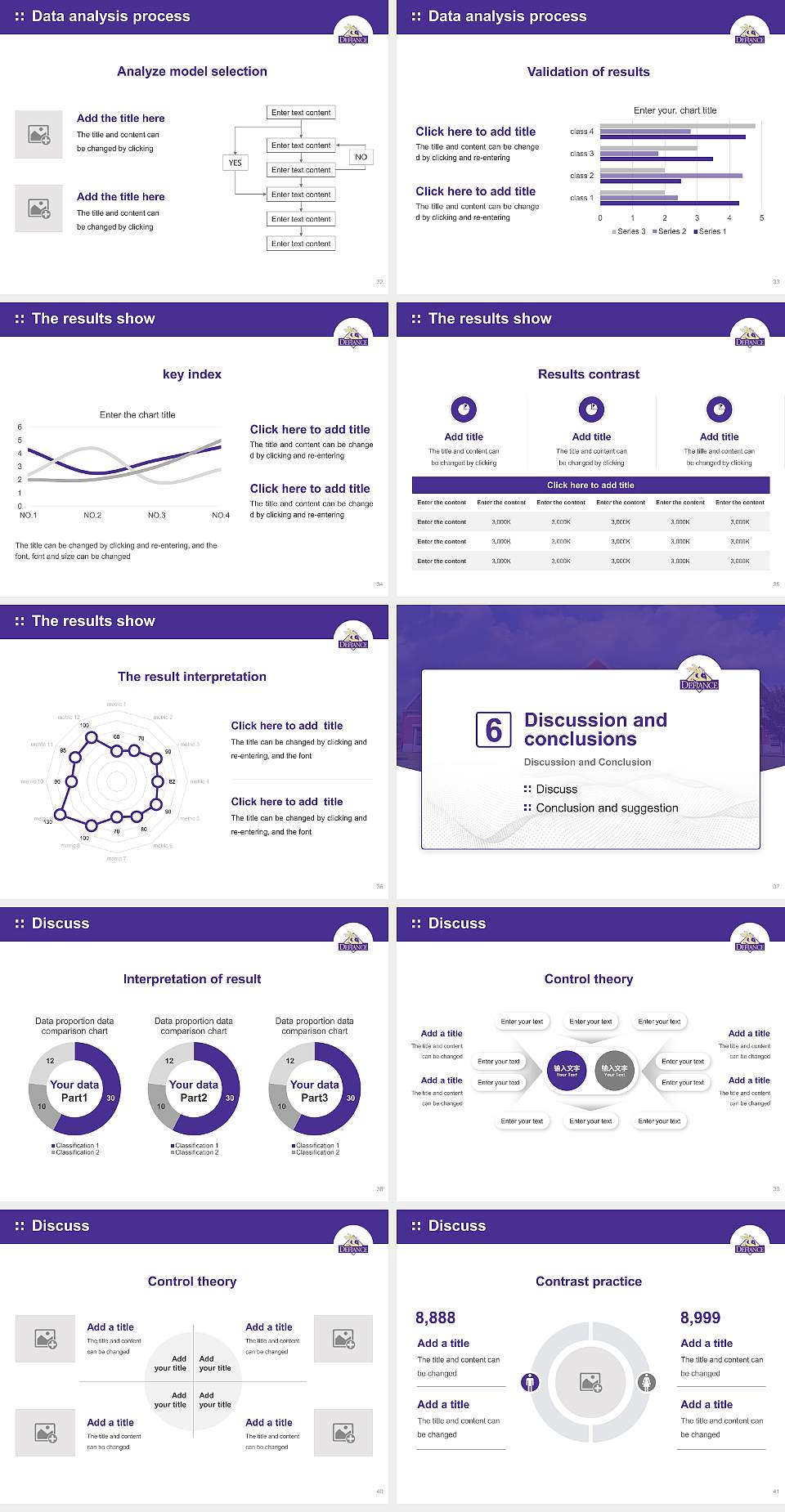 Defiance College Graduation Thesis Defense PPT Template4:3 ratio PPT effect preview image5