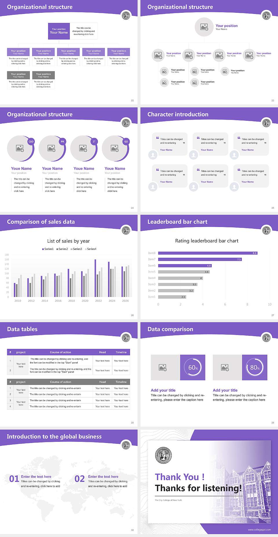 The City College of New York Academic Presentation/Research Findings Report PPT Template4:3 ratio PPT effect preview image4