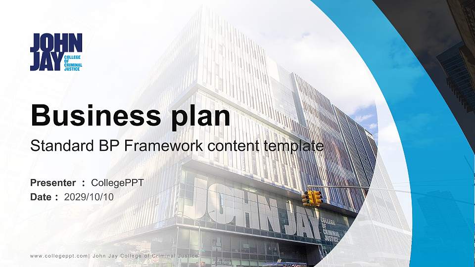 John Jay College of Criminal Justice Competition/Entrepreneurship Contest PPT Template16:9 ratio PPT effect preview image