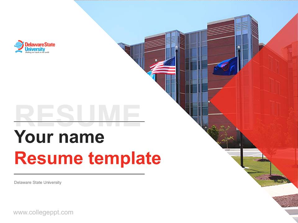 Delaware State University Resume PPT Template4:3 ratio PPT effect preview image5