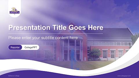Defiance College Lecture Sharing and Networking Event PPT Template