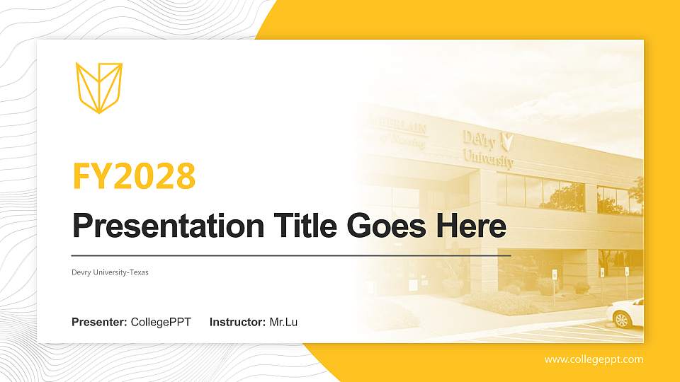 Devry University-Texas Academic Presentation/Research Findings Report PPT Template16:9 ratio PPT effect preview image