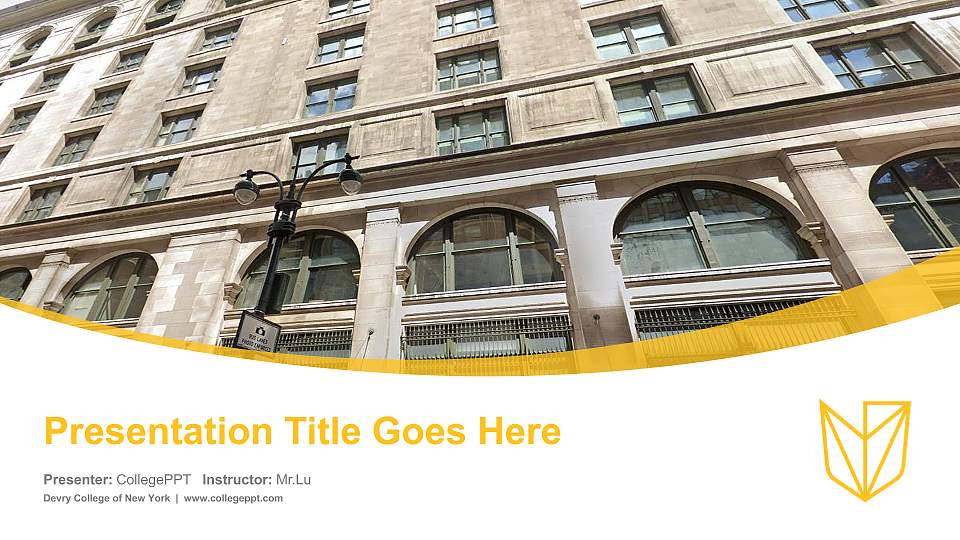 Devry College of New York Course/Courseware Creation PPT Template16:9 ratio PPT effect preview image