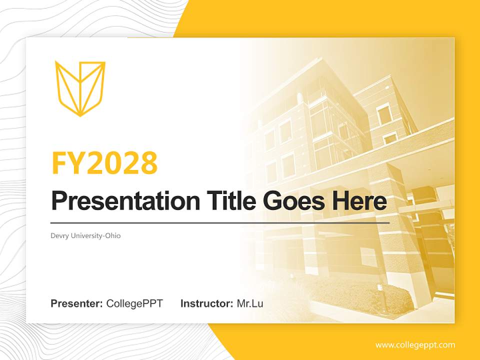 Devry University-Ohio Academic Presentation/Research Findings Report PPT Template4:3 ratio PPT effect preview image5