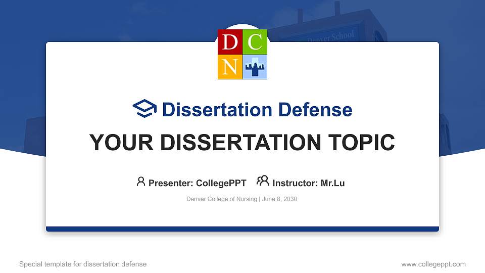 Denver College of Nursing Graduation Thesis Defense PPT Template16:9 ratio PPT effect preview image