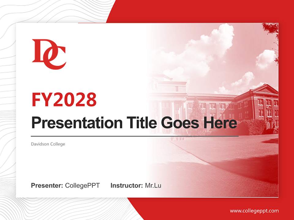 Davidson College Academic Presentation/Research Findings Report PPT Template4:3 ratio PPT effect preview image5