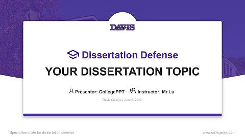 Davis College Graduation Thesis Defense PPT Template