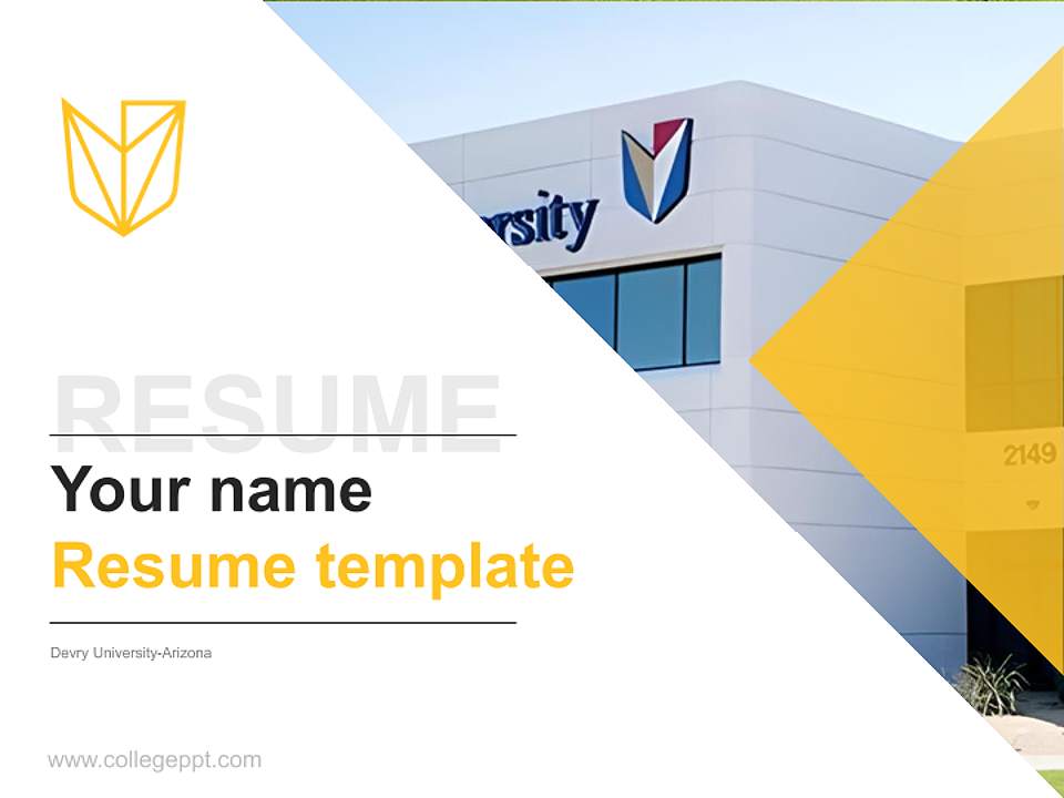 Devry University-Arizona Resume PPT Template4:3 ratio PPT effect preview image5