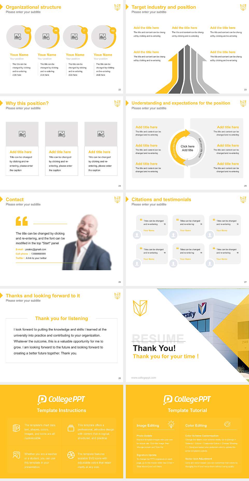Devry University-Arizona Resume PPT Template4:3 ratio PPT effect preview image4