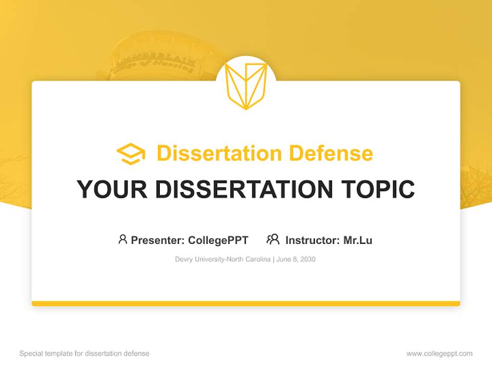 Devry University-North Carolina Graduation Thesis Defense PPT Template4:3 ratio PPT effect preview image7