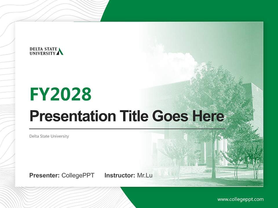 Delta State University Academic Presentation/Research Findings Report PPT Template4:3 ratio PPT effect preview image5
