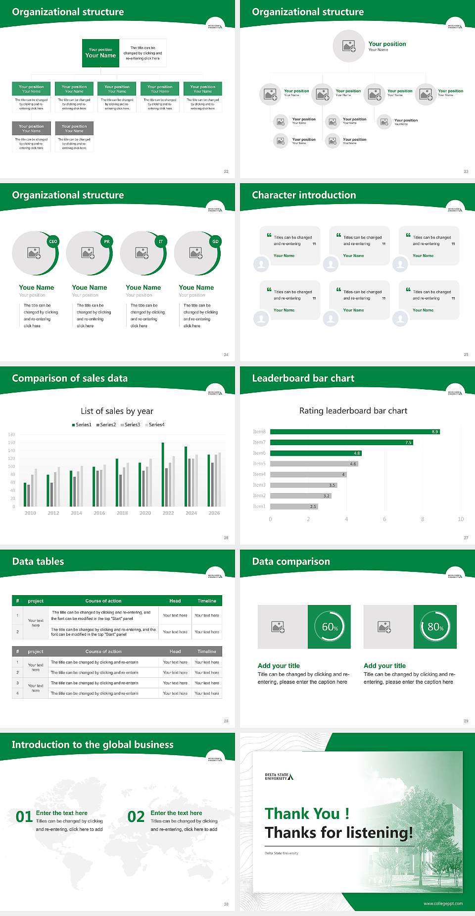 Delta State University Academic Presentation/Research Findings Report PPT Template4:3 ratio PPT effect preview image4