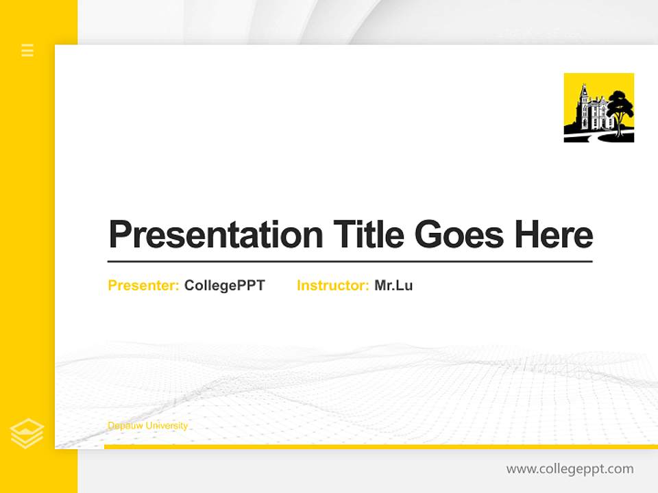 Depauw University Thesis Proposal/Graduation Defense PPT Template4:3 ratio PPT effect preview image5