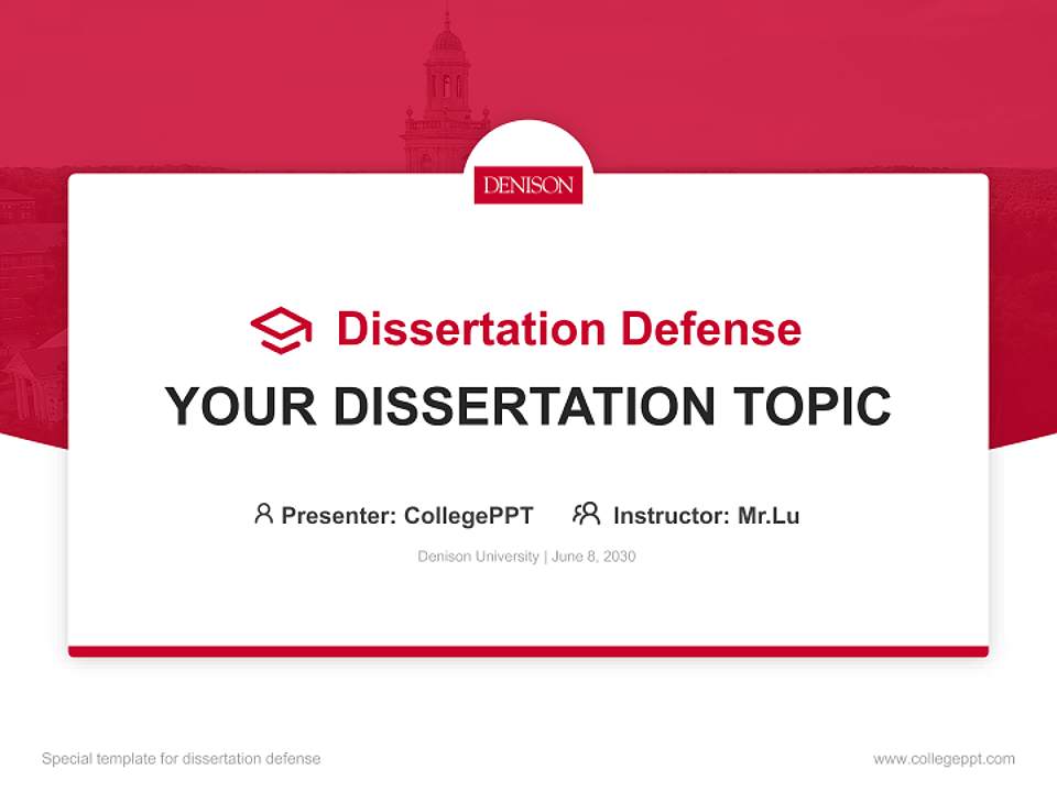 Denison University Graduation Thesis Defense PPT Template4:3 ratio PPT effect preview image7
