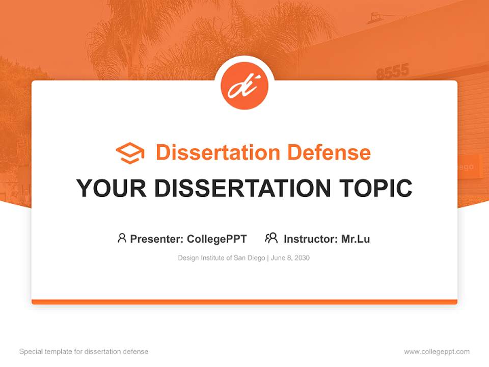 Design Institute of San Diego Graduation Thesis Defense PPT Template4:3 ratio PPT effect preview image7