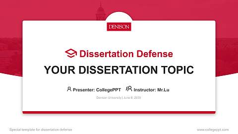 Denison University Graduation Thesis Defense PPT Template