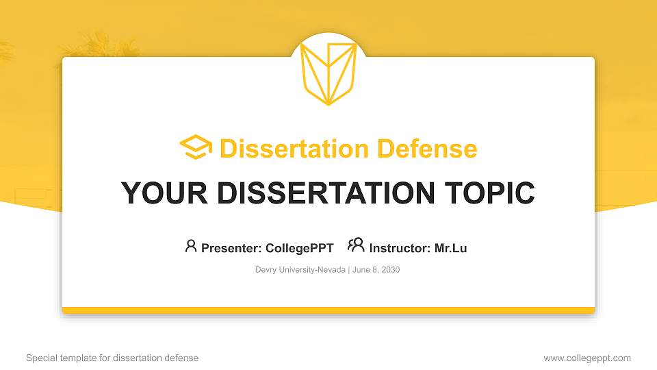 Devry University-Nevada Graduation Thesis Defense PPT Template16:9 ratio PPT effect preview image