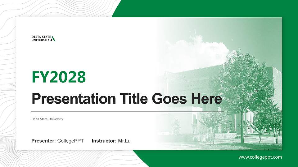 Delta State University Academic Presentation/Research Findings Report PPT Template16:9 ratio PPT effect preview image