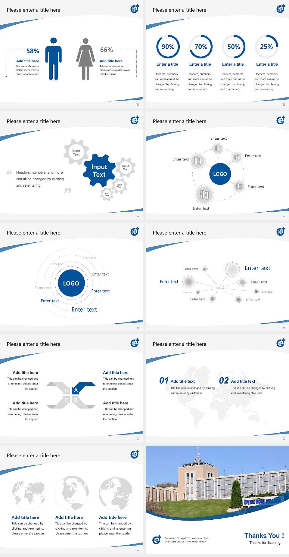 Divine Word College Course/Courseware Creation PPT Template4:3 ratio PPT effect preview image4