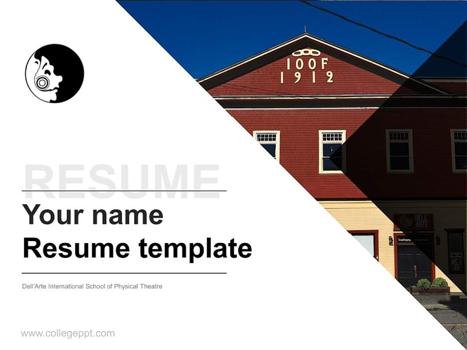 Dell’Arte International School of Physical Theatre Resume PPT Template4:3 ratio PPT effect preview image5