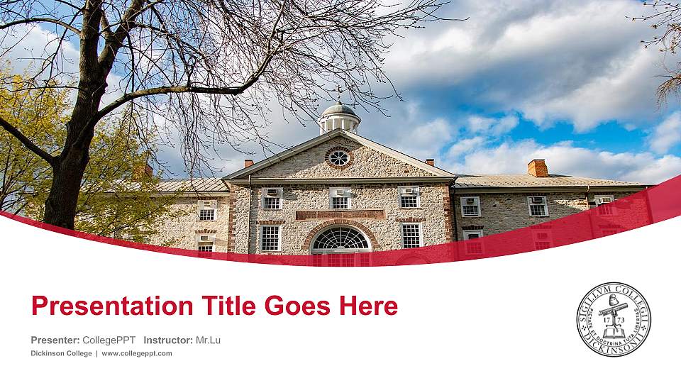 Dickinson College Course/Courseware Creation PPT Template16:9 ratio PPT effect preview image