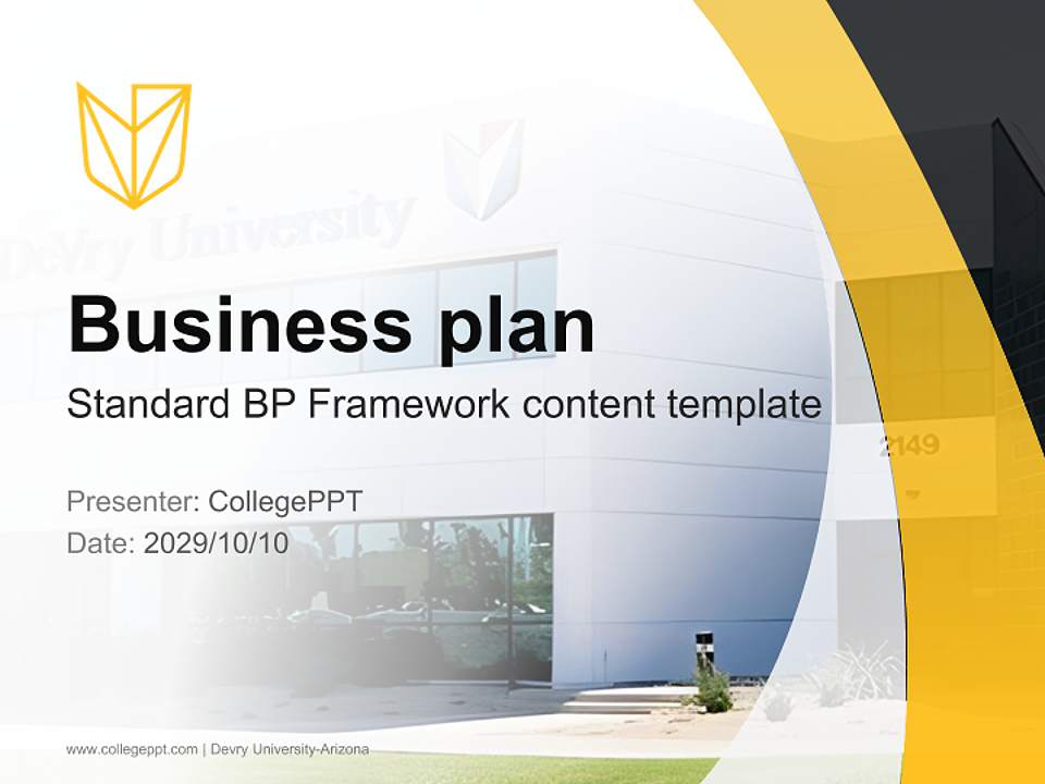 Devry University-Arizona Competition/Entrepreneurship Contest PPT Template4:3 ratio PPT effect preview image9