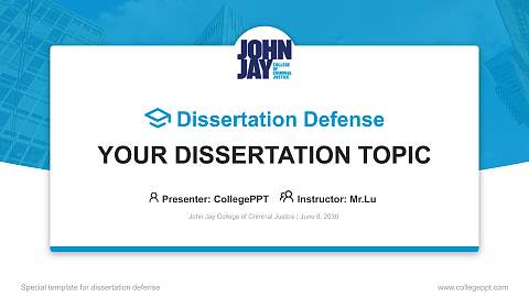 John Jay College of Criminal Justice Graduation Thesis Defense PPT Template