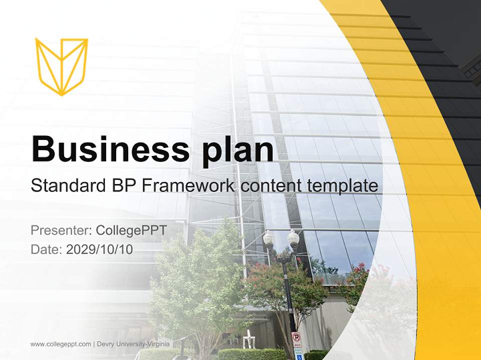 Devry University-Virginia Competition/Entrepreneurship Contest PPT Template4:3 ratio PPT effect preview image9