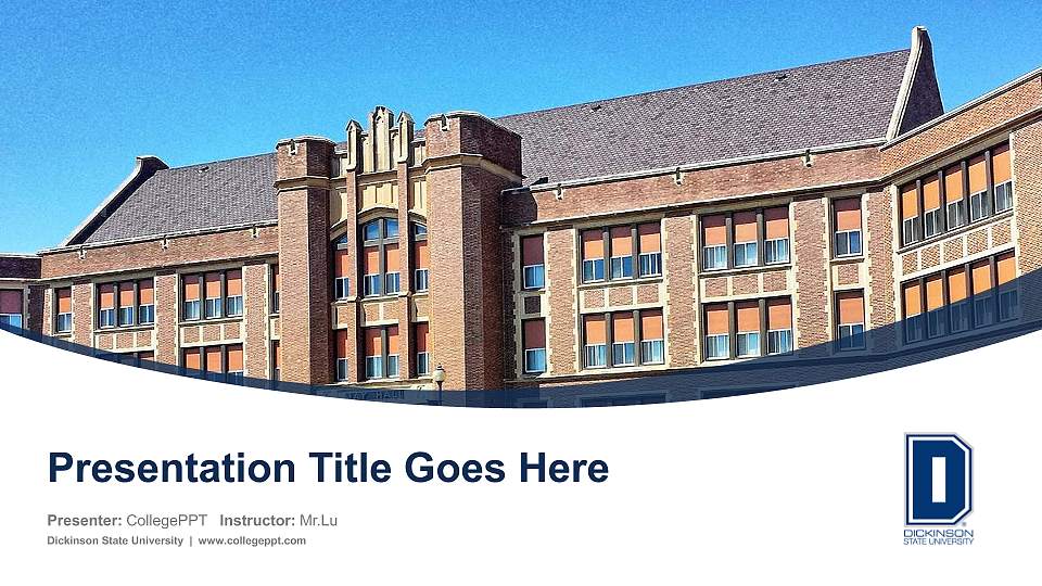 Dickinson State University Course/Courseware Creation PPT Template16:9 ratio PPT effect preview image