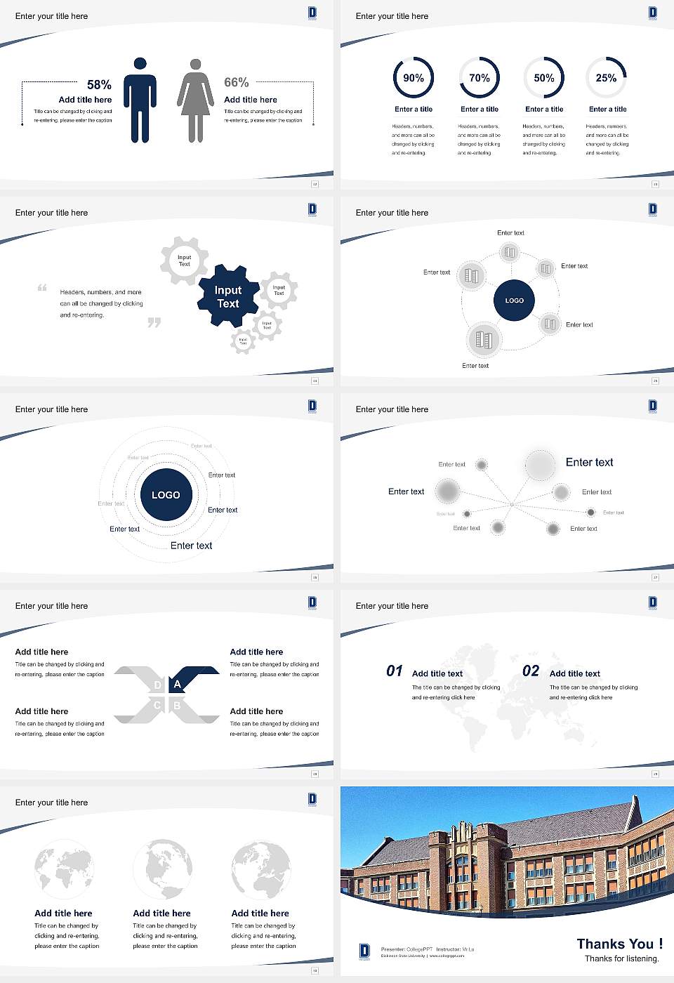 Dickinson State University Course/Courseware Creation PPT Template16:9 ratio PPT effect preview image4