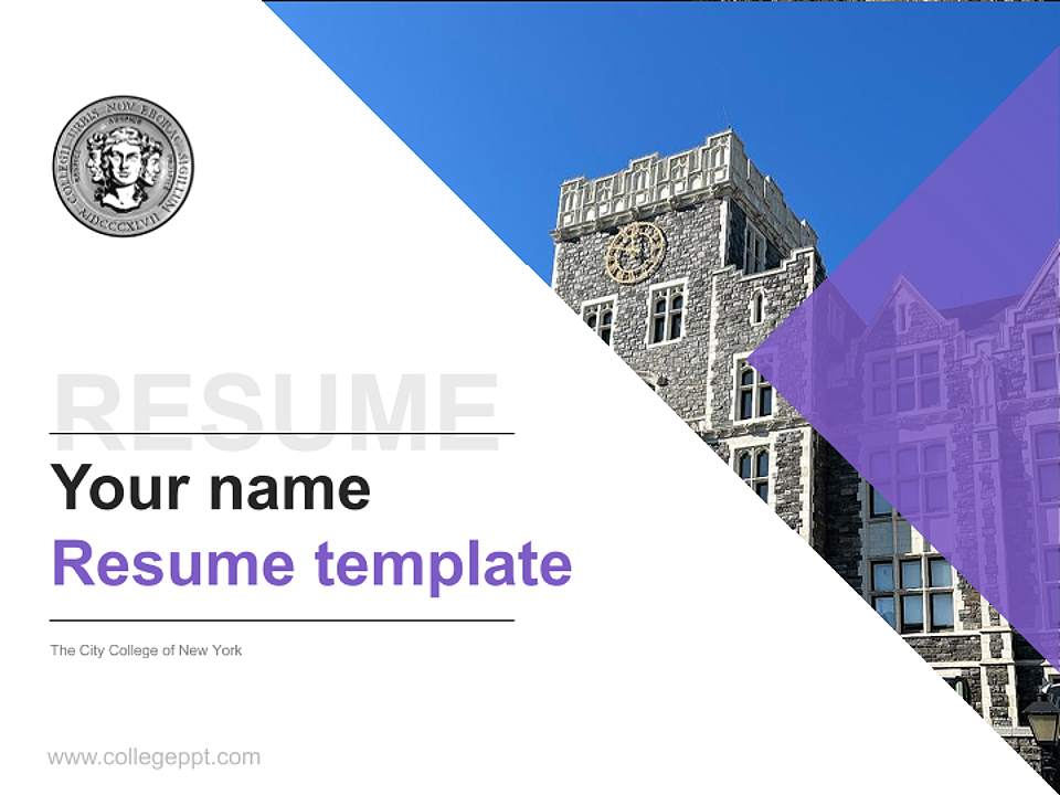 The City College of New York Resume PPT Template4:3 ratio PPT effect preview image5
