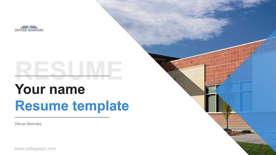 Denver Seminary Resume PPT Template16:9 ratio PPT effect preview image