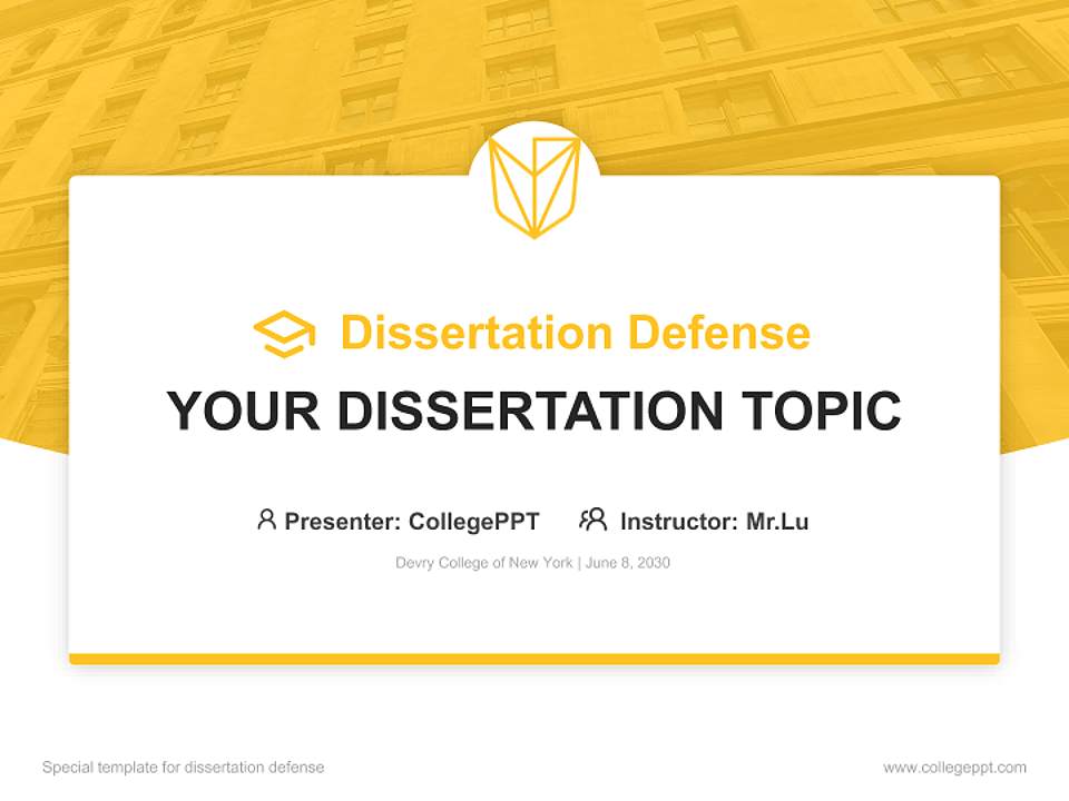 Devry College of New York Graduation Thesis Defense PPT Template4:3 ratio PPT effect preview image7