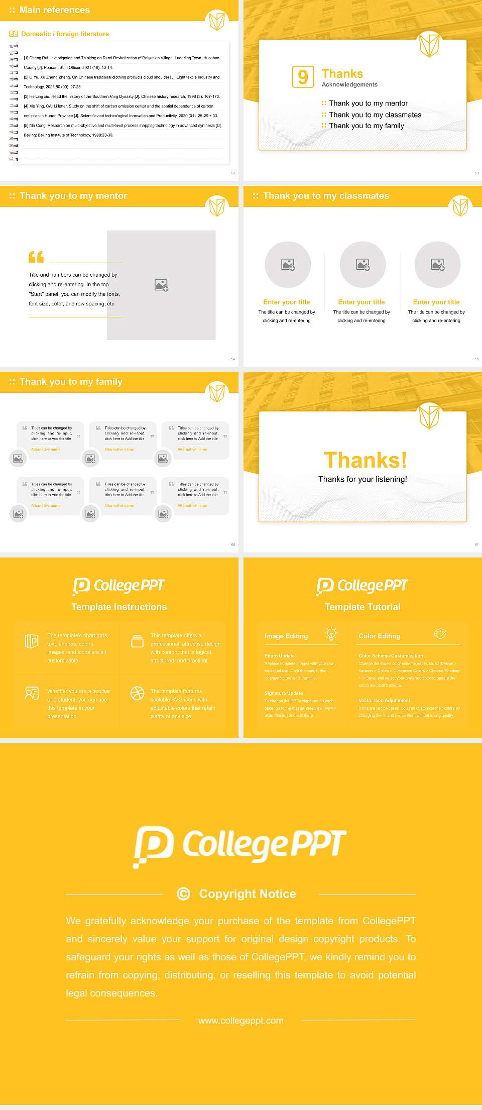Devry College of New York Graduation Thesis Defense PPT Template4:3 ratio PPT effect preview image7