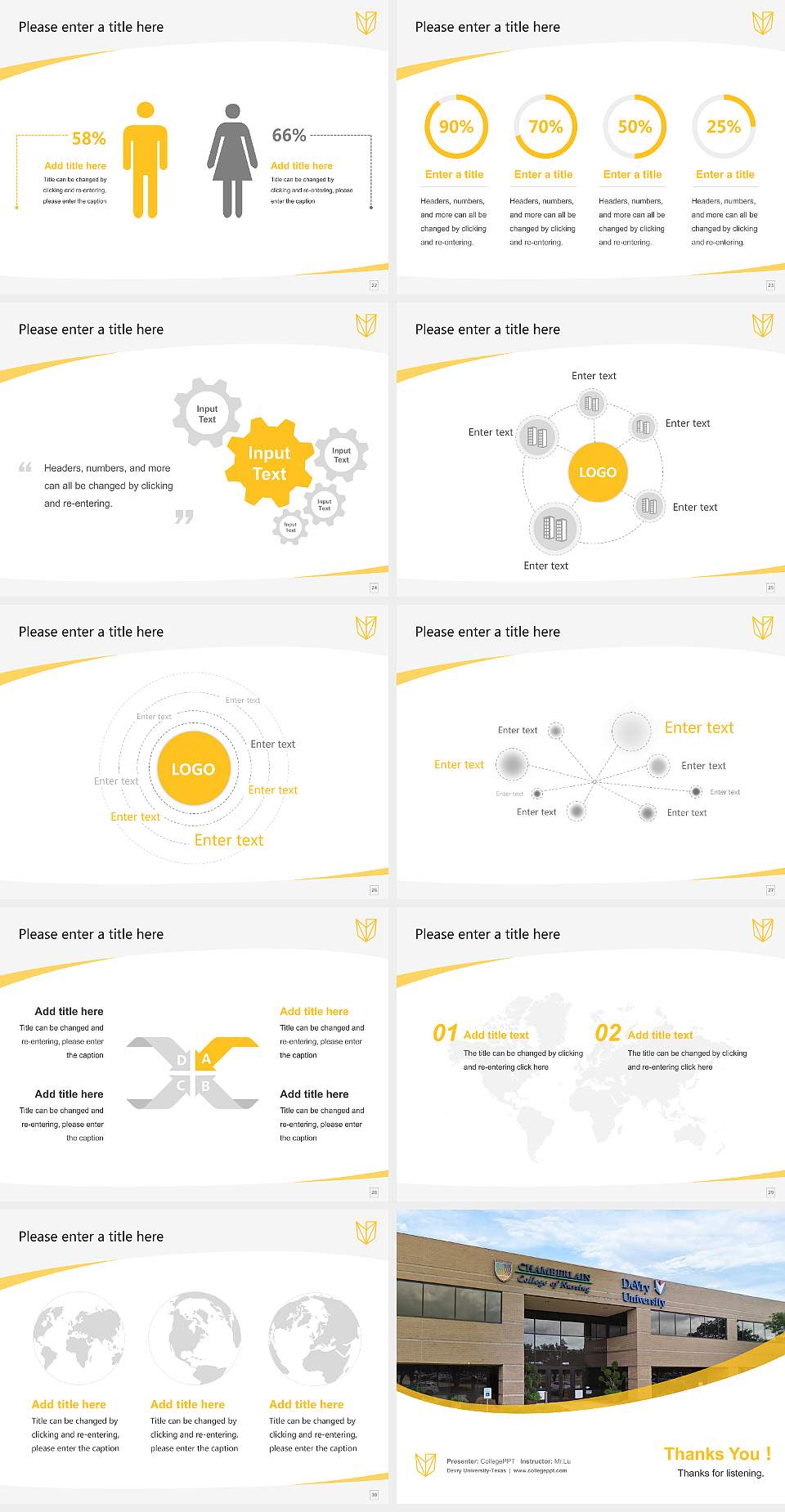 Devry University-Texas Course/Courseware Creation PPT Template4:3 ratio PPT effect preview image4