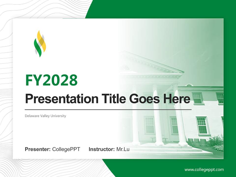Delaware Valley University Academic Presentation/Research Findings Report PPT Template4:3 ratio PPT effect preview image5