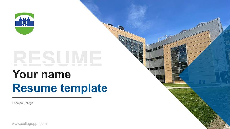 Lehman College Resume PPT Template16:9 ratio PPT effect preview image