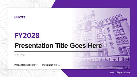 Hunter College Academic Presentation/Research Findings Report PPT Template